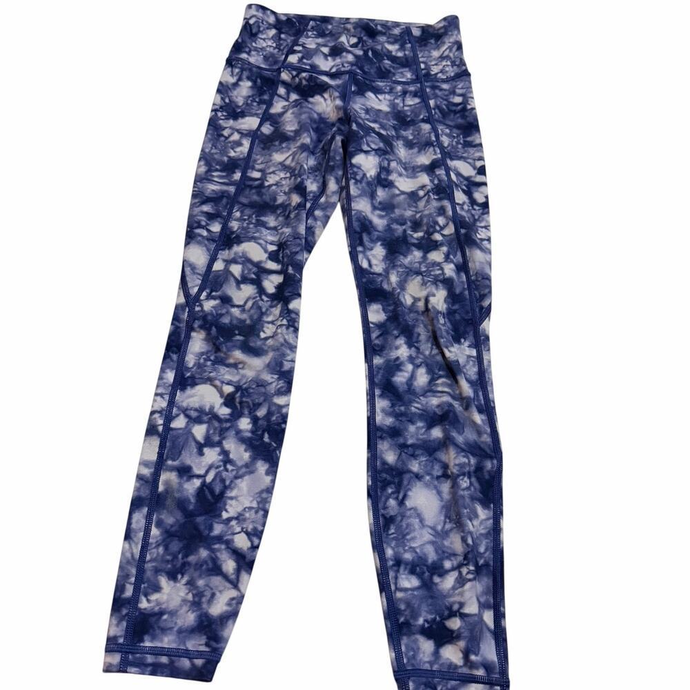Athleta leggings sz XS blue white design yoga